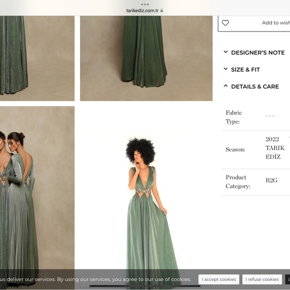 Tarik Ediz Vivid Nilgreen Prom Dress Bridesmaid Party Pagent - Picture 3 of 16